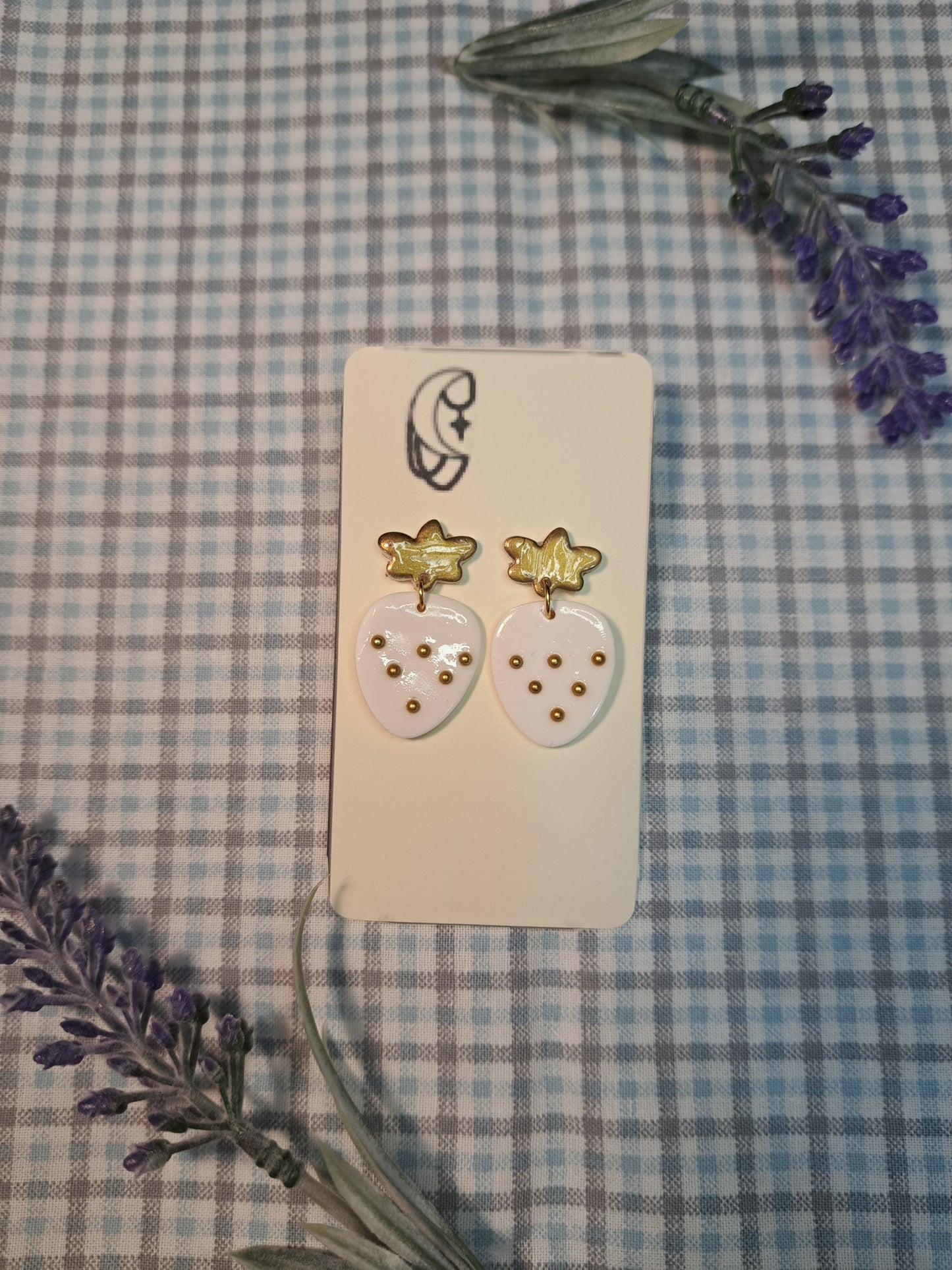 Gold Strawberry Dangle