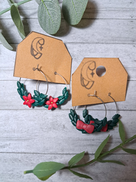 Christmas Wreath Hoops