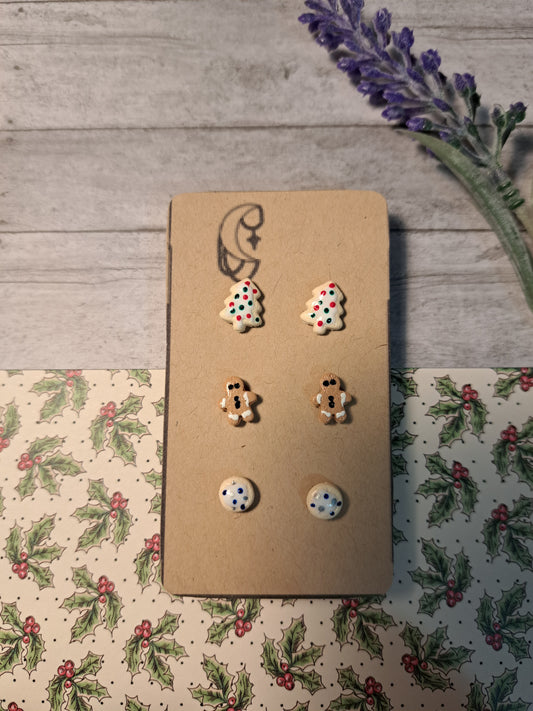 Christmas Cookie 3pc Stud Set