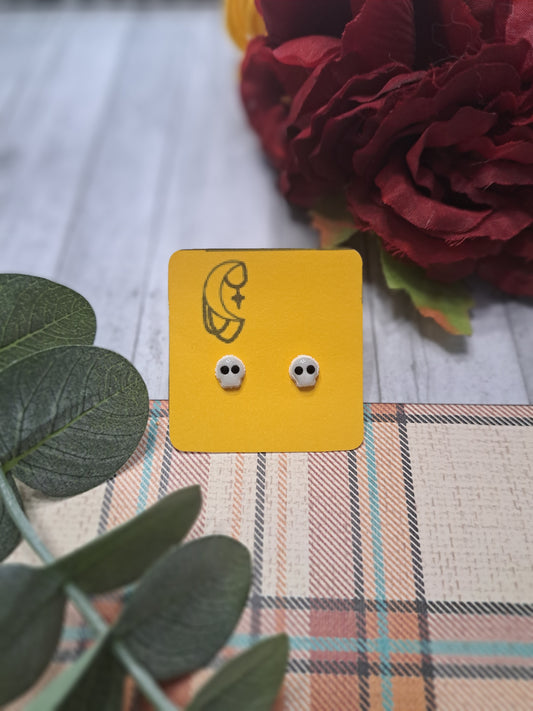 Mirco Skull Glitter Studs