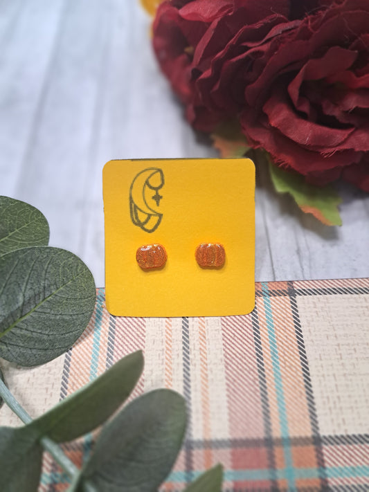 Mirco Pumpkin Glitter Studs