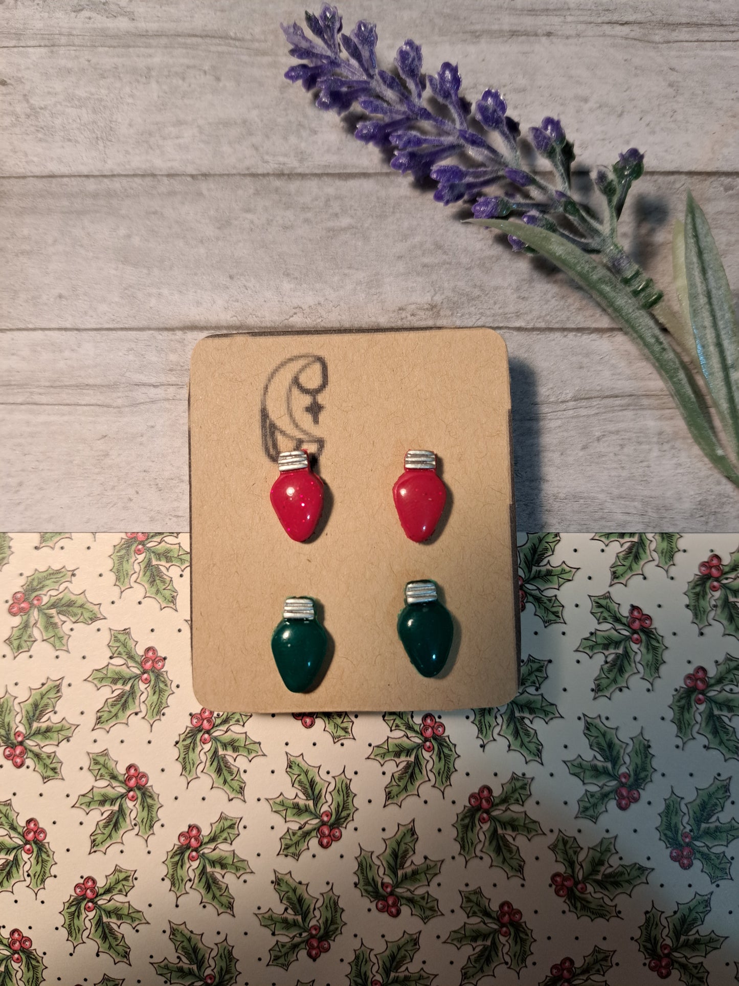 Christmas Light Bulb 2pc Stud Set